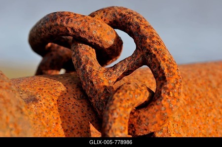 Rusty chain links, iron chain, close-up, Lower Saxony, Germany-stock-foto