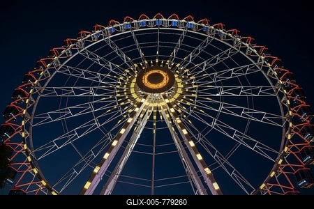 Ferris wheel, Volksfest Cannstatter Wasen 2018, night scene, Bad Cannstatt, Stuttgart, Baden-Württemberg, Germany-stock-foto