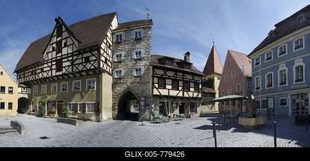 Historic centre of Berching, Upper Palatinate, Bavaria, Germany, Europe-stock-foto