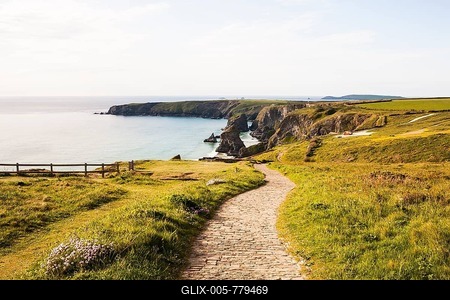 Rocky coast, Bedruthan Steps, Cornwall, England, United Kingdom-stock-foto