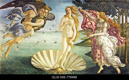 Die Geburt der Venus, Birth Of Venus (1485), Painting by Sandro Botticelli (1 March 1445, 1510), one of the most important Italian painters and draughtsmen of the early Renaissance, Historic, digitally restored reproduction from an original, Record date not stated-stock-foto