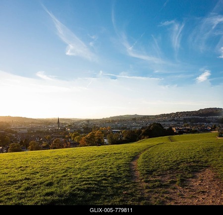View of the city of Bath, Bath Skyline Walk, Bath, Somerset, England, Great Britain-stock-foto