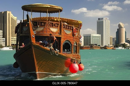 Dhow pleasure cruise on the Creek lagoon, Dubai, United Arab Emirates-stock-foto