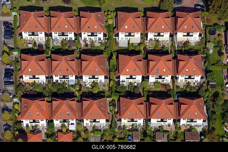 Aerial view, housing development, Wentorf, Schleswig-Holstein, Germany-stock-foto