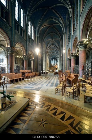 Nave, abbey church, Église Saint-Germain-des-Prés, Paris, Île-de-France, France-stock-foto