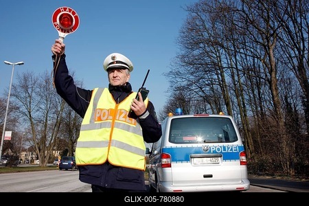 Speed check marathon of the police in North Rhine-Westphalia on 10 February 2012, photocall, start of a long-term campaign against speeding in North Rhine-Westphalia, Germany, Europe-stock-foto
