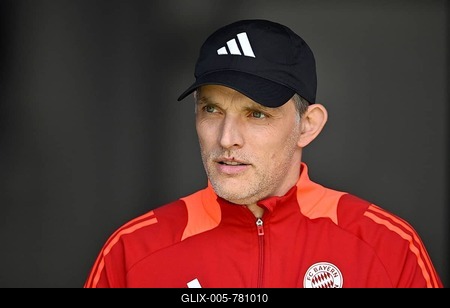 Coach Thomas Tuchel FC Bayern Munich FCB Portrait, Logo, Adidas, PreZero Arena, Sinsheim, Baden-Württemberg, Germany-stock-foto