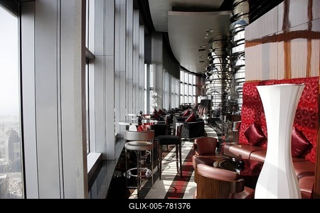 Sky Lounge Bar, Neos, the 63rd floor, luxury hotel The Address, part of Downtown Dubai, United Arab Emirates, Middle East-stock-foto