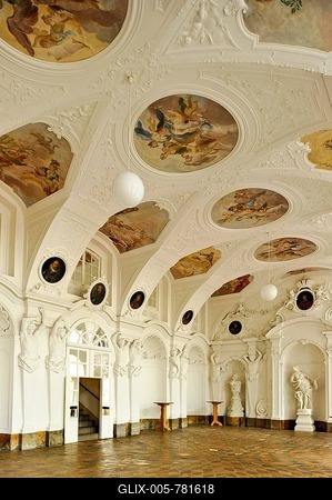 Imperial Hall, Sala Terrena, Stadtschloss, City Palace, Fulda, Hesse, Germany-stock-foto