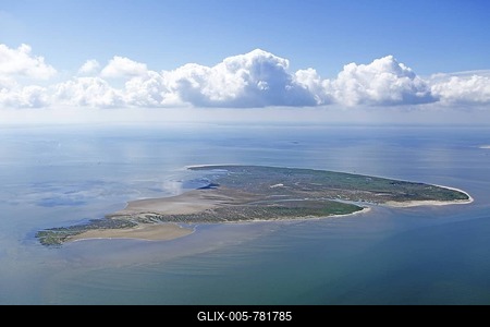 Aerial view, bird sanctuary of Memmert Island, East Frisian Island, East Frisia, Lower Saxony, Germany, Europe-stock-foto