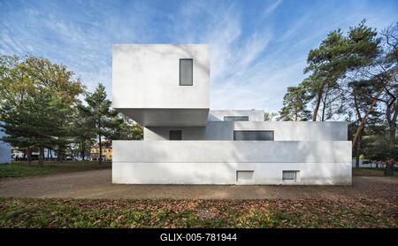 Bauhaus Masters' Houses, Gropius House, Bauhaus Dessau, Dessau-Roßlau, Saxony-Anhalt, Germany-stock-foto