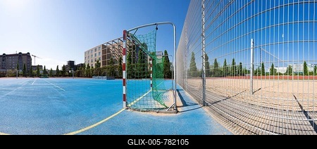 Panoramic view, sports field in Ministergaerten, gardens, Berlin-Mitte, Berlin, Germany, Europe-stock-foto