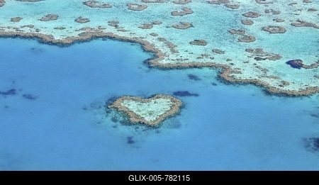 Aerial view of the ocean floor, Heart Reef, heart-shaped reef, Great Barrier Reef World Heritage Area, Great Barrier Reef, UNESCO World Heritage Site, Queensland, South Pacific, Australia-stock-foto