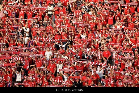 Fan block Bayern, DFB Cup final in Berlin, Germany-stock-foto