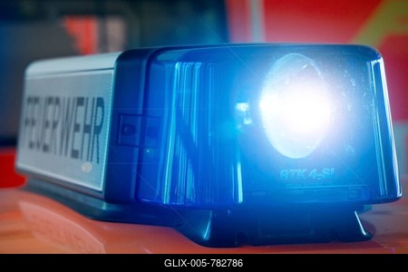 Blue light on a fire engine, Germany, Europe-stock-foto