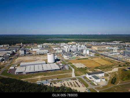Chemical plant Schwarzheide. BASF Schwarzheide GmbH is a wholly owned subsidiary of BASF SE, Schwarzheide, Brandenburg, Germany-stock-foto