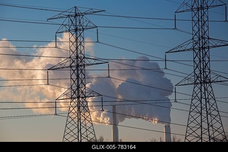 A DTE Energy coal-fired power plant, Monroe, Michigan, United States-stock-foto