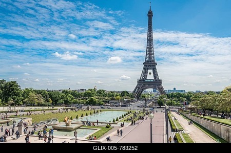 Eiffel Tower, Tour Eiffel, Trocadero, the Trocadero gardens, Paris, Ile-de-France, France-stock-foto
