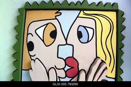 Detail, kissing couple, Happy RIZZI House, Braunschweig, Lower Saxony, Germany, Europe-stock-foto