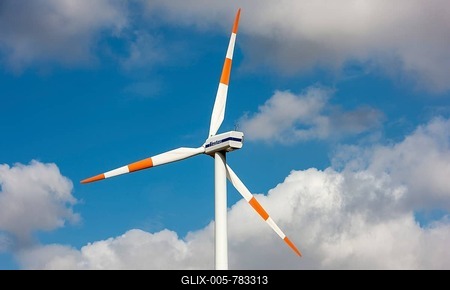 Wind turbine, wind power plant, wind farm, at Meerhof, North Rhine-Westphalia, Germany, Europe-stock-foto