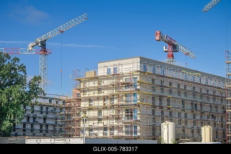 Construction site, new building, residential building, Rhenaniastraße, Dabelowseestraße, Haselhorst, Spandau, Berlin, Germany-stock-foto