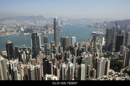 Skyline, view from The Peak, Honkong, China-stock-foto