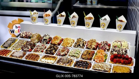Belgian waffles, Brussels, Belgium-stock-foto