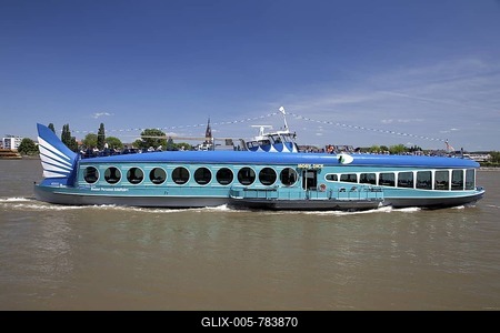Bonner Personen-Schifffahrt shipping company, passenger ship, Moby Dick, Bonn, Rhineland region, North Rhine-Westphalia, Germany, Europe-stock-foto