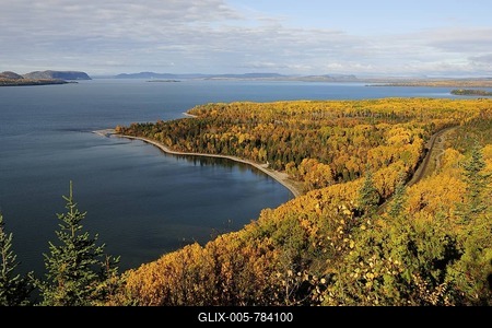 Lake Superior in fall, Ontario, Canada, North America-stock-foto