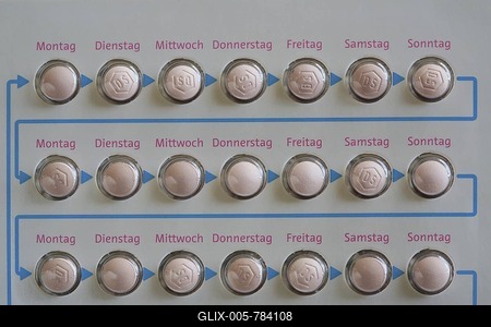 Contraceptive pill, one month pack-stock-foto