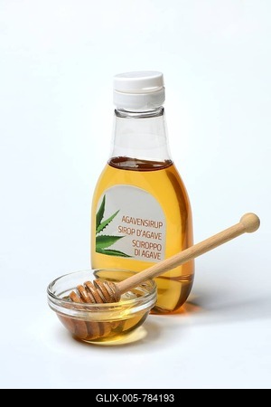 Agave syrup in bottle-stock-foto