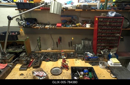 assembling space for tin toys from the 1950s, tin toys, Emskirchen, Brunn, Upper Franconia, Bavaria, Germany-stock-foto