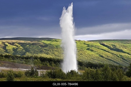 Strokkur geyser, Geysir, Haukadalur valleys, Iceland, Europe-stock-foto
