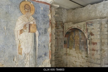 Saint Nicholas church, painted frescos, Demre, Myra, Turkey-stock-foto