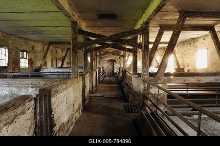 Old pigsty from 1923, Gut Otenstorf manor, Othenstorf, Mecklenburg-Western Pomerania, Germany, Europe-stock-foto