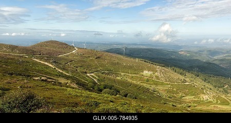 Wind turbines, Serra da Monchique, Algarve, Portugal, Europe-stock-foto