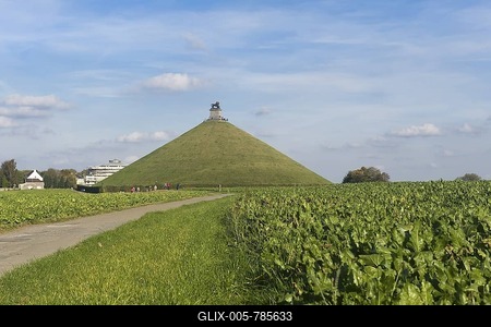 Lion's Hillock, Butte du Lion, site of the Waterloo battlefield, Brabant, Belgium, Europe-stock-foto
