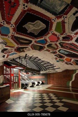 Subway, Kungsträdgården station, Tunnelbana, Stockholm, Sweden-stock-foto