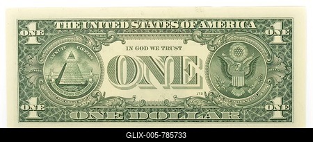 One-U.S. Dollar bill, back-stock-foto