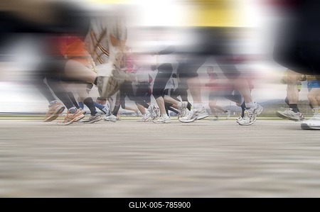 Marathon runners with motion blur, Freiburg marathon, 29.03.2009, Freiburg, Baden-Wuerttemberg, Germany-stock-foto