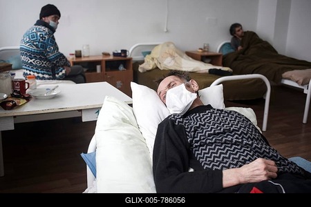 Tuberculosis and HIV in Moldova, TB ward, Hospital, Balti, Moldova-stock-foto