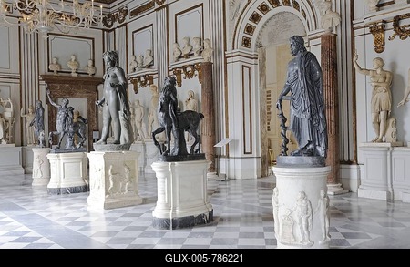Various statues, sculptures, Capitoline Museums, Rome, Italy, Europe-stock-foto