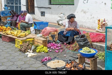 Street scene, Otavalo market, Otavalo, Imbabura Province, Ecuador-stock-foto