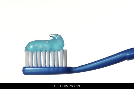 Toothpaste on a toothbrush-stock-foto