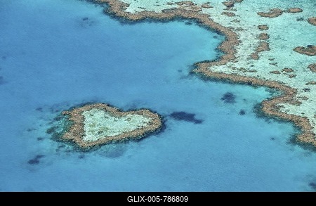 Aerial view of the ocean floor, Heart Reef, heart-shaped reef, Great Barrier Reef World Heritage Area, Great Barrier Reef, UNESCO World Heritage Site, Queensland, South Pacific, Australia-stock-foto