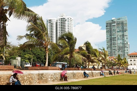 Beach promenade Galle Face Green, Colombo, Western Province, Sri Lanka-stock-foto