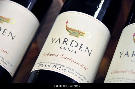 Wine bottles in the winery of the manufacturer Yarden Qatzrin, Golan Heights, Israel, Middle East, Orient-stock-foto