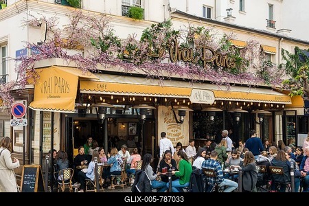 Restaurant, Montmartre, Paris, Île-de-France region, France-stock-foto
