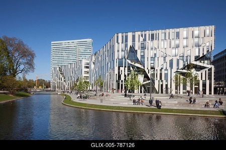 Office building, architect Daniel Libeskind, Kö-Bogen, Düsseldorf, North Rhine-Westphalia, Germany-stock-foto