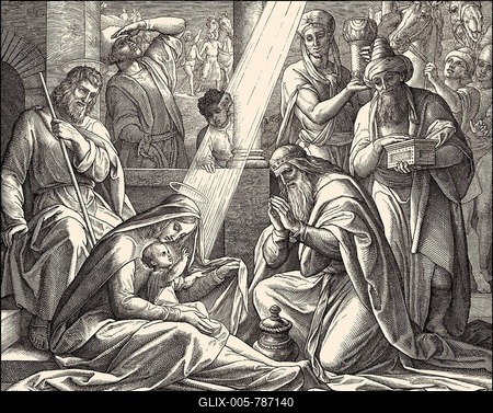 The biblical Magi, by Julius Schnorr von Carolsfeld-stock-foto